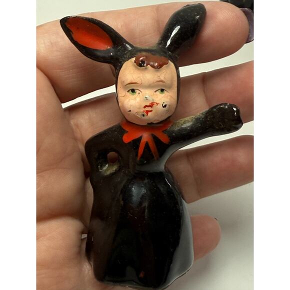 Vintage Lot Made in Japan Redware Figurines Anthropomorphic Frog Ladybug Birds - Picture 9 of 12